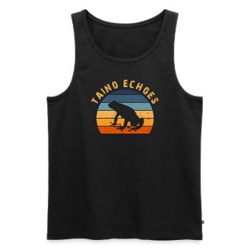 Taíno Echoes Caribbean Ancestry Pride - Men's Premium Organic Tank Top - black - Front - AI Model Male 178 light (178cm)
