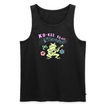 Ko-Kee Frog spielt Gitarre Melodie - Männer Premium Bio Tank Top - Schwarz - Vorne - AI Model Male 178 light (178cm)