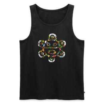 Taíno Echoes Caribbean Ancestry Pride - Men's Premium Organic Tank Top - black - Front - AI Model Male 178 light (178cm)