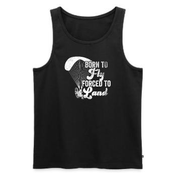 Born To Fly Forced To Land Paramotor - Men's Premium Organic Tank Top - black - Front - Michal (187cm)
