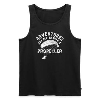 Adventures Are Better With A Propeller - Men's Premium Organic Tank Top - black - Front - AI Model Male 178 light (178cm)