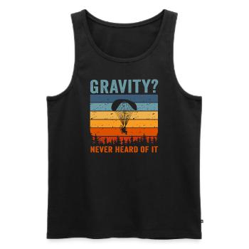 Lustiges Paramotor Gravitations-Meme - Männer Premium Bio Tank Top - Schwarz - Vorne - AI Model Male 178 light (178cm)