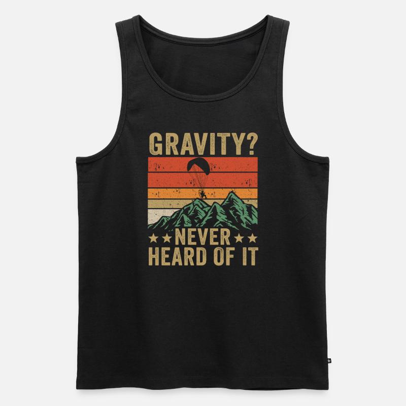 Hilarious Paramotor Gravity Meme - Men's Premium Organic Tank Top - black