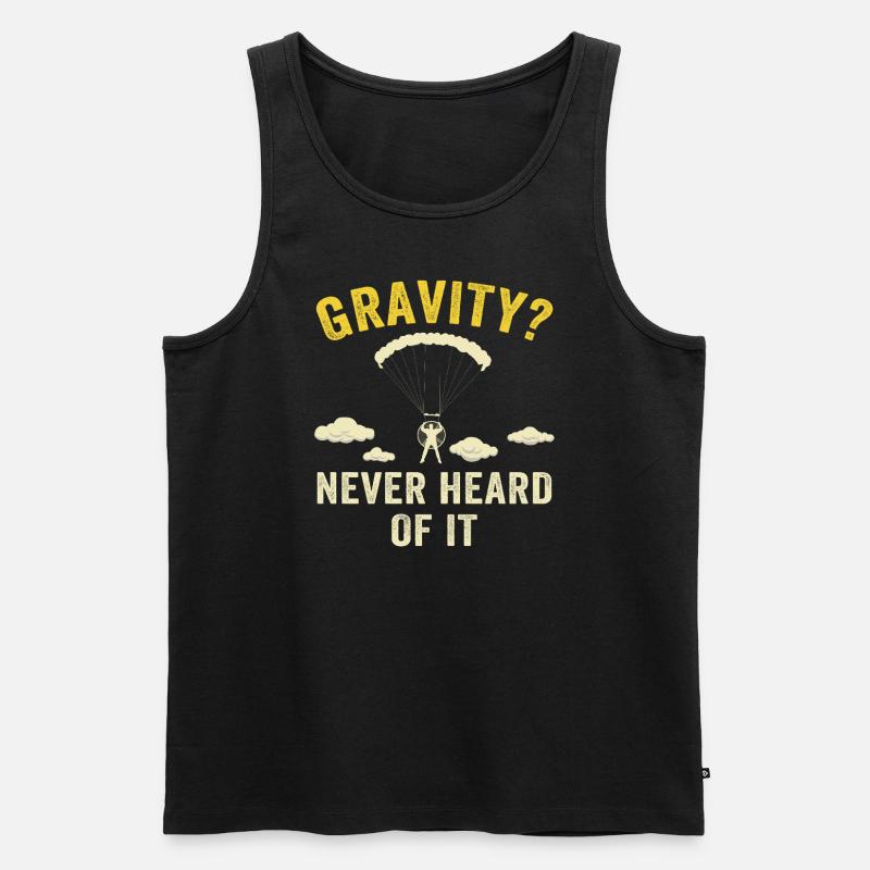 Hilarious Paramotor Gravity Meme - Men's Premium Organic Tank Top - black