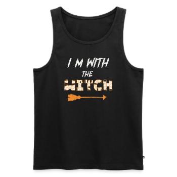 Ich bin mit der Hexe Halloween-Spaß - Männer Premium Bio Tank Top - Schwarz - Vorne - AI Model Male 178 light (178cm)
