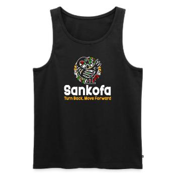 Sankofa Symbol Adinkra Ghana Schwarz - Männer Premium Bio Tank Top - Schwarz - Vorne - Michal (187cm)