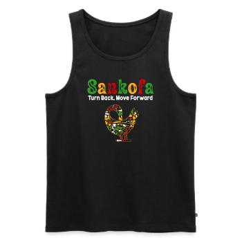 Sankofa Symbol Adinkra Ghana Schwarz - Männer Premium Bio Tank Top - Schwarz - Vorne - Michal (187cm)