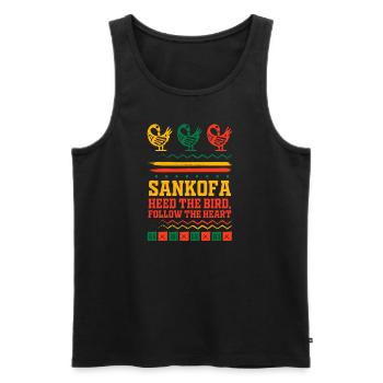 Symbole Sankofa Adinkra Ghana Noir - Débardeur bio Premium Homme - noir - Devant - Michal (187cm)