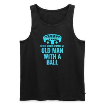 Alter Roundnet-Spieler - Männer Premium Bio Tank Top - Schwarz - Vorne - AI Model Male 178 light (178cm)
