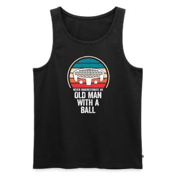 Alter Roundnet-Spieler - Männer Premium Bio Tank Top - Schwarz - Vorne - AI Model Male 178 light (178cm)