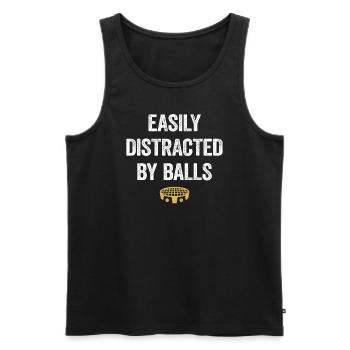 Roundnet Player Enthusiast Design - Männer Premium Bio Tank Top - Schwarz - Vorne - AI Model Male 178 light (178cm)