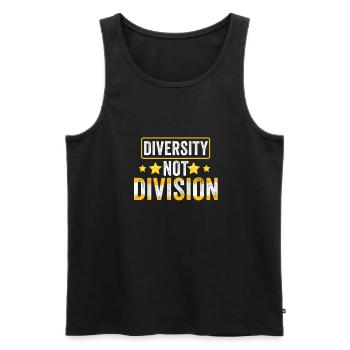 Feiern Sie die Vielfalt, nicht die Spaltung, die Einheit - Männer Premium Bio Tank Top - Schwarz - Vorne - AI Model Male 178 light (178cm)