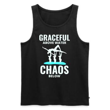 Anmutiges Chaos Synchronschwimm-Teamschwimmer - Männer Premium Bio Tank Top - Schwarz - Vorne - Michal (187cm)
