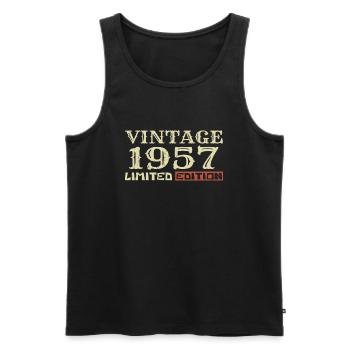 1957 Vintage: Einzigartiges Retro-Geschenk zum 67. Geburtstag - Männer Premium Bio Tank Top - Schwarz - Vorne - Michal (187cm)