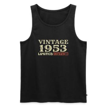 1953 Vintage: Einzigartiges Retro-Geschenk zum 71. Jahrestag - Männer Premium Bio Tank Top - Schwarz - Vorne - Michal (187cm)