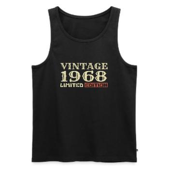 1968 Vintage :56e Anniversaire Cadeau Rétro Unique - Débardeur bio Premium Homme - noir - Devant - Michal (187cm)
