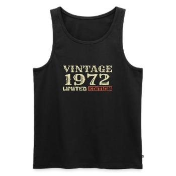 1972 Vintage :52e Anniversaire Cadeau Rétro Unique - Débardeur bio Premium Homme - noir - Devant - Michal (187cm)
