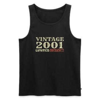 2001 Vintage :23e Anniversaire Cadeau Rétro Unique - Débardeur bio Premium Homme - noir - Devant - Michal (187cm)