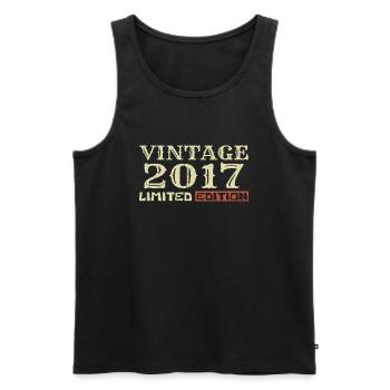2017 Vintage: 7th Anniversary Unique Retro Gift - Men's Premium Organic Tank Top - black - Front - Michal (187cm)