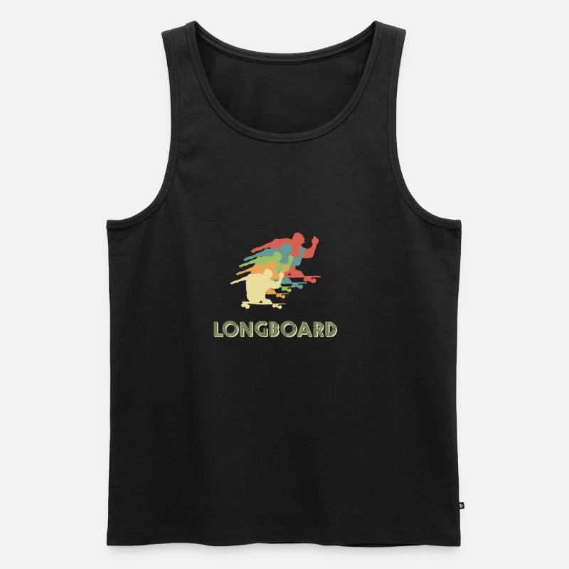 Longboard Longboarder - Männer Premium Bio Tank Top - Schwarz