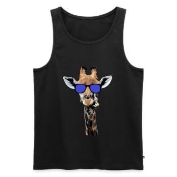 coole Giraffe mit Sonnenbrille, witziges Geschenk - Männer Premium Bio Tank Top - Schwarz - Vorne - Michal (187cm)