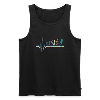 Tennisspieler Herzschlag Tennis Evolution - Männer Premium Bio Tank Top - Schwarz - Vorne - AI Model Male 178 light (178cm)