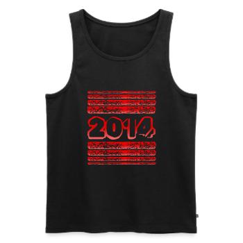in 2014 - Men's Premium Organic Tank Top - black - Front - AI Model Male 178 light (178cm)