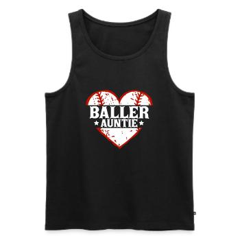 Baseball tante cadeau Baller tante fête des mères maman - Débardeur bio Premium Homme - noir - Devant - AI Model Male 178 light (178cm)