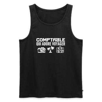 Reisende & Buchhalter: Leidenschaft & Entdeckung - Männer Premium Bio Tank Top - Schwarz - Vorne - AI Model Male 178 light (178cm)