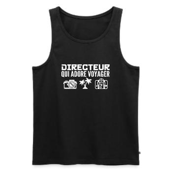 Voyageurs & Directeurs : Passion & Découverte - Débardeur bio Premium Homme - noir - Devant - Michal (187cm)