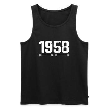 Born in 1958 Vintage 67 Years 68 Birthday Gift - Men's Premium Organic Tank Top - black - Front - Michal (187cm)