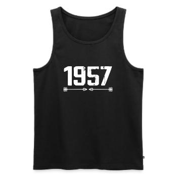 Born in 1957 Vintage 68 Years 69 Birthday Gift - Men's Premium Organic Tank Top - black - Front - Michal (187cm)