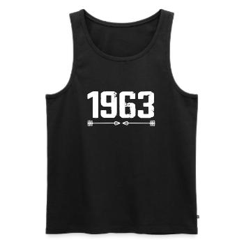 Born in 1963 Vintage 62 Years 63 Birthday Gift - Men's Premium Organic Tank Top - black - Front - Michal (187cm)