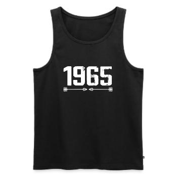 Né en 1965 Vintage 60 ans Cadeau d'anniversaire 61 - Débardeur bio Premium Homme - noir - Devant - Michal (187cm)