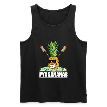 Feux d'artifice Pyro ananas - Débardeur bio Premium Homme - noir - Devant - Michal (187cm)