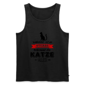Sprüche Katzenliebhaber Ich liebe meine Katze - Männer Premium Bio Tank Top - Schwarz - Vorne - Michal (187cm)