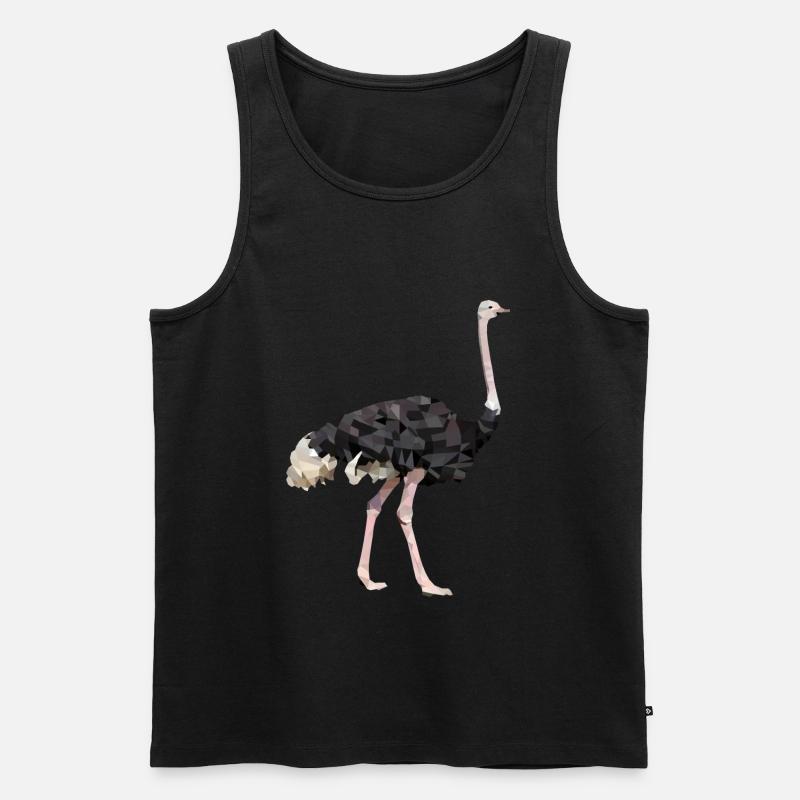 Vogelstrauss - Männer Premium Bio Tank Top - Schwarz