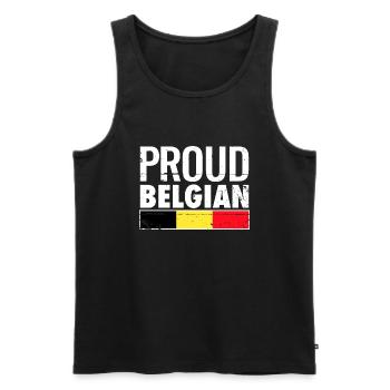 Fier drapeau belge belge - Débardeur bio Premium Homme - noir - Devant - Michal (187cm)