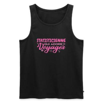 Statisticienne globe-trotteuse passionnée voyages - Débardeur bio Premium Homme - noir - Devant - Michal (187cm)