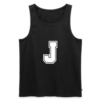 J Buchstabe - Männer Premium Bio Tank Top - Schwarz - Vorne - AI Model Male 178 light (178cm)