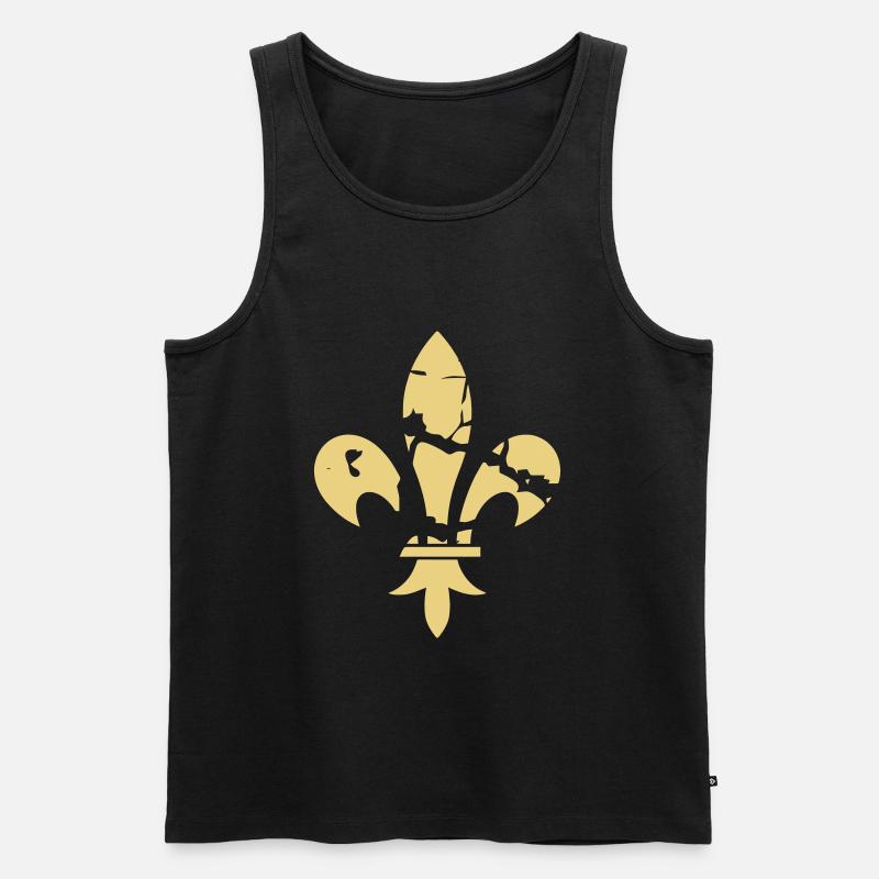 Lys - Fleurs de lys (Fleur-de-Lis) HERALDIK - Débardeur bio Premium Homme - noir