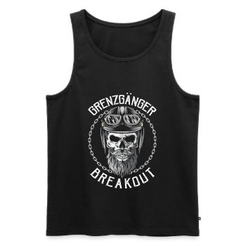 Grenz Gänger Breakout Motorradfahrer Motorrad - Männer Premium Bio Tank Top - Schwarz - Vorne - Michal (187cm)