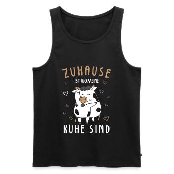 Zuhause Ist Wo Meine Kühe Sind - Männer Premium Bio Tank Top - Schwarz - Vorne - Michal (187cm)
