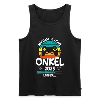 Nächstes Level Onkel 2023 Loading Schwangerschaft - Männer Premium Bio Tank Top - Schwarz - Vorne - Michal (187cm)