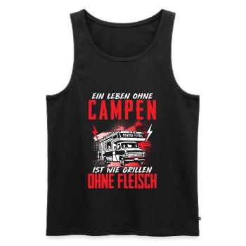 Leben Ohne Campen Grillen Ohne Fleisch Camper - Männer Premium Bio Tank Top - Schwarz - Vorne - Michal (187cm)