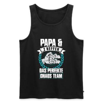 Papa und 2 Neffen Das Perfekte Chaos Team - Männer Premium Bio Tank Top - Schwarz - Vorne - Michal (187cm)