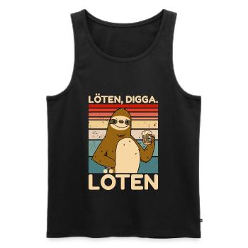Löten Digga Löten Party Faultier Spruch - Männer Premium Bio Tank Top - Schwarz - Vorne - Michal (187cm)