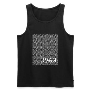 1963, 60. Geburtstag 2023, Jahrestag, Hochzeitstag - Männer Premium Bio Tank Top - Schwarz - Vorne - Michal (187cm)