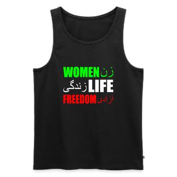 Women life freedom iran - Débardeur bio Premium Homme - noir - Devant - Michal (187cm)