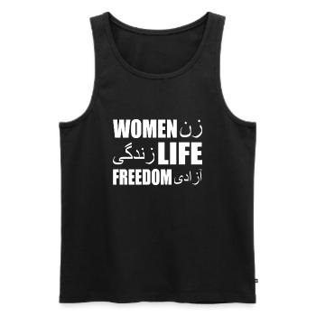 Women life freedom iran - Men's Premium Organic Tank Top - black - Front - Michal (187cm)